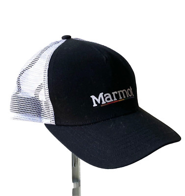 Marmot Men's Black&White Mesh Snap-Back Baseball Trucker Hat ~ LIKE-NU!!!!!