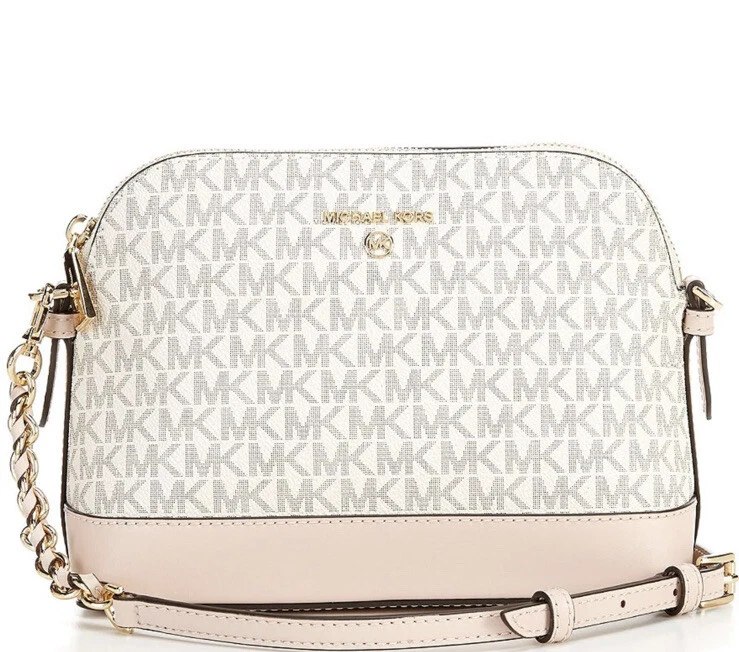 Michael Kors Greenwich Jet Set Charm Dome Crossbody Bag Vanilla