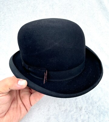Vintage Woodrow Amylyte Burlington Taunton Hutmacher schwarz Bowler Hut-Lot 3