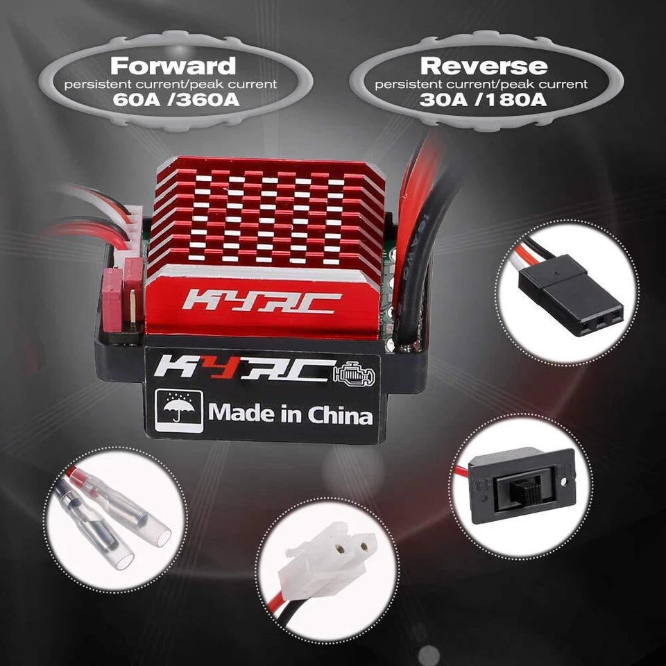 GOOLRC 60A ESC RC Car ESC Brush with electric speed controller 6V from JP - Image 3 of 4