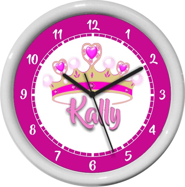 Personalized Pink Princess Wall Clock Girl Nursery Decor Shower Gift eBay