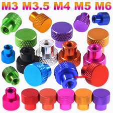 M3 M3.5 M4 M5 M6 Color Knurled Thumb Nut Blind Hole Aluminum Hand Grip Knob Nuts