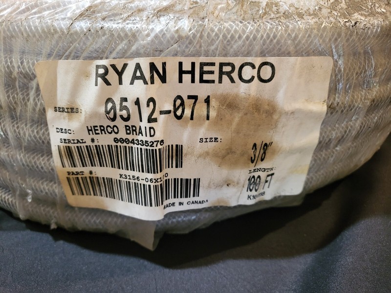 Ryan Herco 3/8" (ID) x 100' Clear Braided Hose Tubing 0512-071 NEW OLD STOCK