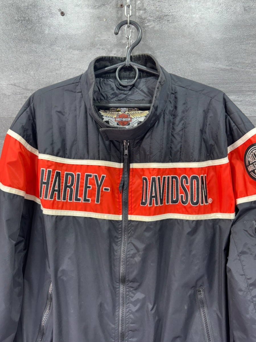 VINTAGE HARLEY DAVIDSON RACING NYLON FULL ZIP JACKET MENS SIZE XL