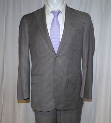 Isaia Nuovo Base S Super 130 Gray Striped Two Button Suit 38S - Picture 8 of 17