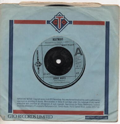HEATWAVE boogie nights*all you do is dial 1976 UK GTO 7'' FUNK 45