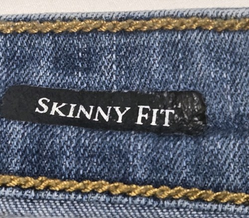 Judy Blue Size 13 / 31 Distressed Skinny Fit Jeans with Leopard Print Detail - Picture 5 of 14