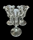 Set of 3 Vintage 6” Anchor Hocking Glass Footed Tulip Ice Cream Sundae