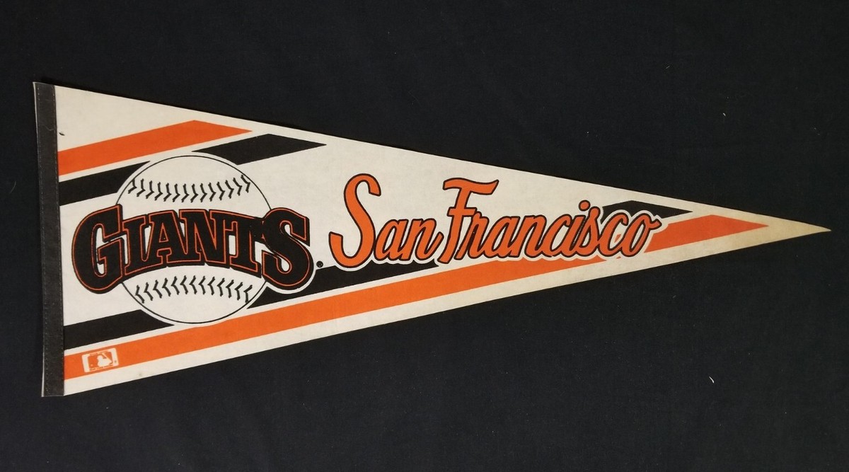 Vintage SAN FRANCISCO GIANTS MLB Team Logo 80s Full Size Sport Pennant No  Holes