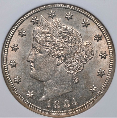 1884 LIBERTY "V" NICKEL NGC MS64 CRISP AND BRIGHT SILVERY SURFACES GREAT LUSTER - Picture 2 of 5