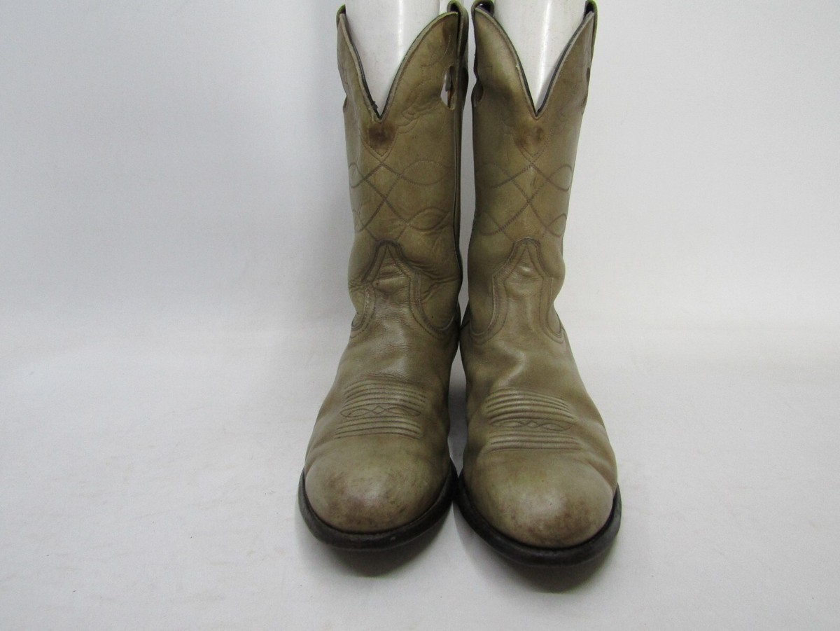Boulet Mens Size 8 EEE Beige All Leather Buckaroo Western  display picture 2