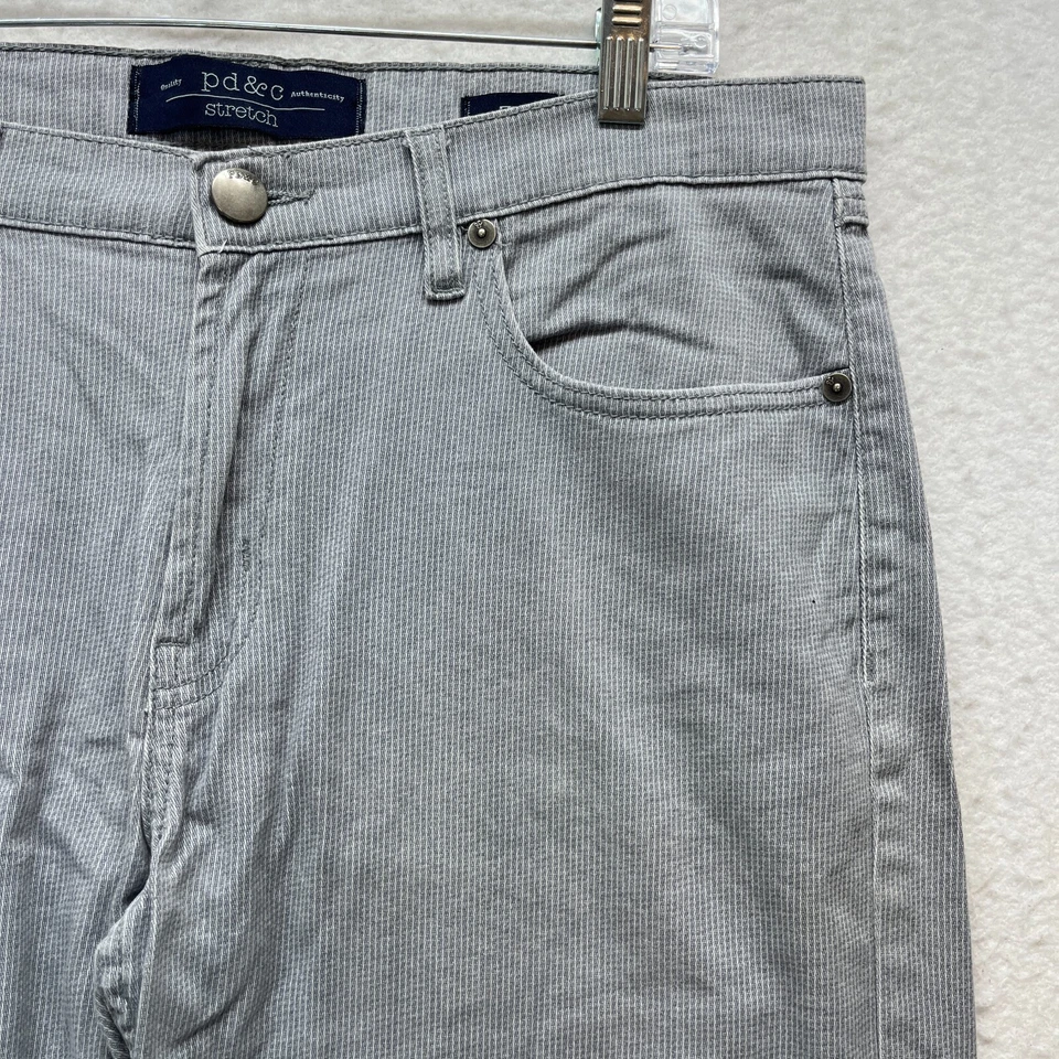 Pantalones Cortos Chinos Paper Denim Cloth PD&C Para Hombre Talla 33 - Gris Claro Tiro Medio Elastizados Foto 2 de 4