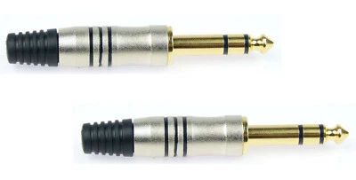 ADAM HALL 2 Stereo Klinkenstecker 6,3 mm vergoldet Klinke Kabel Stecker Neutrik kompatibel
