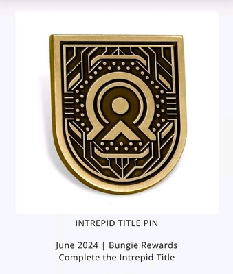 Destiny 2 Intrepid Title Seal Medallion Pin Episode 1: Echoes Bungie Rewards New