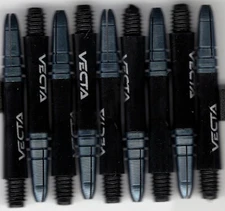 WINMAU VECTA Black Short Polcarbonate/Aluminum Top Dart Shafts: 1 set of 3