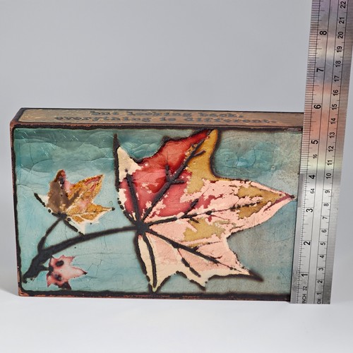 HOUSTON LLEW Spiritile No.145 Turning Point Glass Enamel on Copper Decor Box - Picture 10 of 11