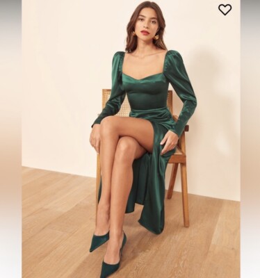 reformation lady dress Gloriana swatches-charming-long-sleeve-mini-dress