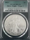 2021 MS70 PCGS  American Silver Eagle (Type 1)