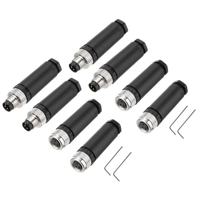 #ad #ad 4 Sets 3 Pin M8 Female Male Aviation Connector A Code 8mm Circular Sensor $54.99