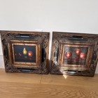 Frank Leoni Signed Original Framed Still Life Fruit Oil Paintings Set 8x10