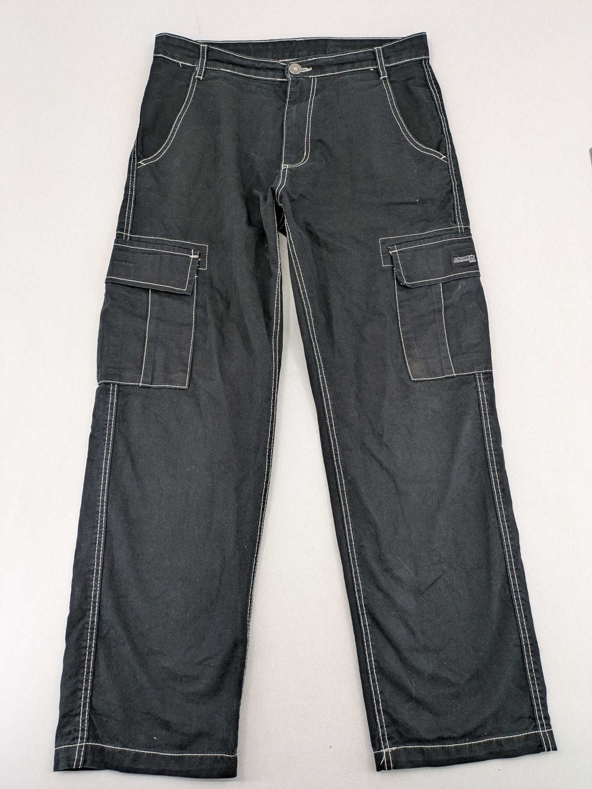 FSBN Herren Cargohose Größe M schwarz Kontrastnähte Baggy Y2K Hose