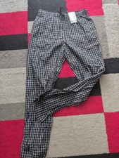 Brand New George Medium Black And White Check Pyjama Bottoms