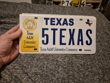 Expired Texas License Plate. Texas A M University - Commerce. 5TEXAS