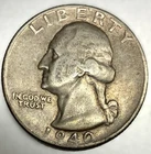 1940-D Washington 90% Silver Quarter VF Very Fine Condition 25c US Coin-3842