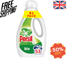 Persil Bio Laundry Washing Liquid Detergent 1st time removal of tough stains 53W