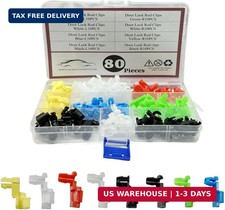 80 Piece Car Door Lock Rod Clips Assortment Kit Tailgate Handle Rod End Retainer