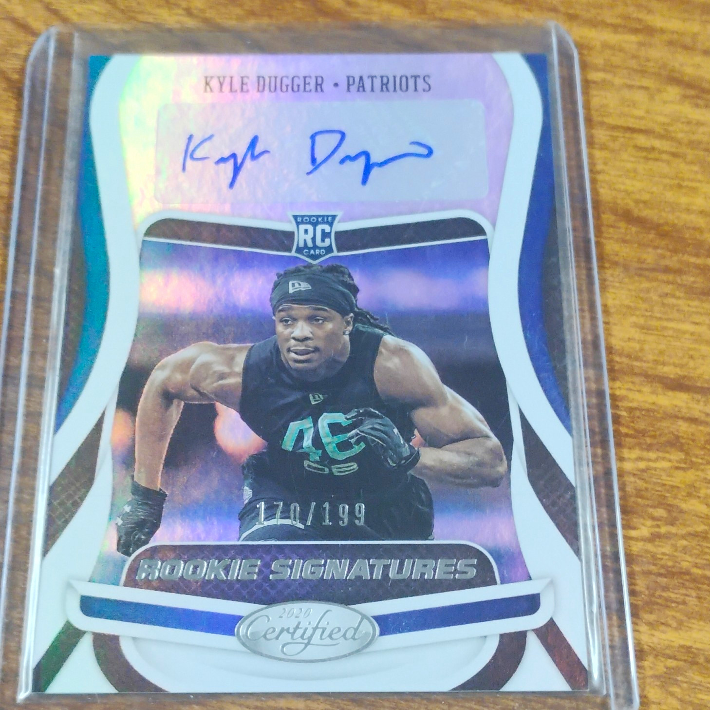 Panini 2020 Certified Rookie Signatures Kyle Dugger Patriots RC Auto RS-KD /199