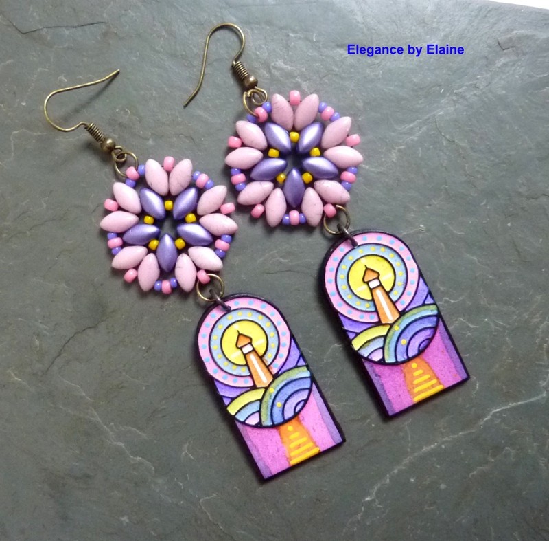 Lighthouse Earrings Pastels Handmade Show me the Way Home Guiding Colorful