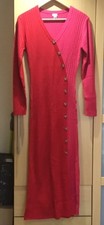 RIVER ISLAND, RED AND PINK  LONG CARDIGAN DRESS, SIZE SMALL, VERY GOOD CONDITION