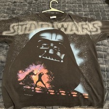 Vintage Star Wars Shirt AOP 90s Darth Vader T-Shirt USA MADE L READ DESCRIPTION