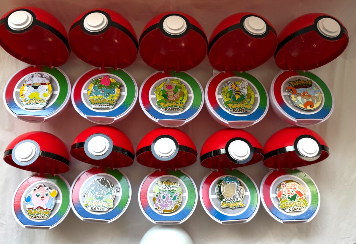 PokePark Kanto Monster Ball Pins Set of 10 w/ Premier Ball Japan