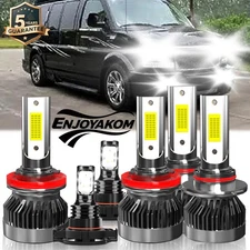 For GMC Sierra 2007-2013 Combo LED Headlight Bulb Hi & Lo + Fog Light 10000lm 6x