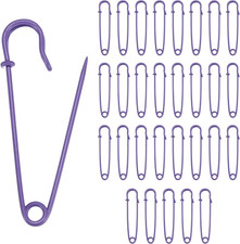 30-Pack Large Safety Pins, 3" Spring Lock Pins Blanket Bulk Pin for Fashion/Clot