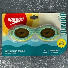 Speedo Best Fitting Goggle Jr. Glide Print Ages 6 - 14 Junior Aqua Waves/Dandy