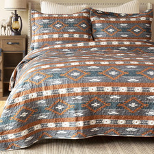 , INC. Western Aztec Country Bedding Set, Southwestern 3-Piece Microfiber Quilt