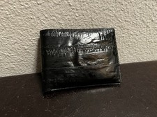 Exotic Eel Skin Bifold Wallet Black Lyntone Made In USA