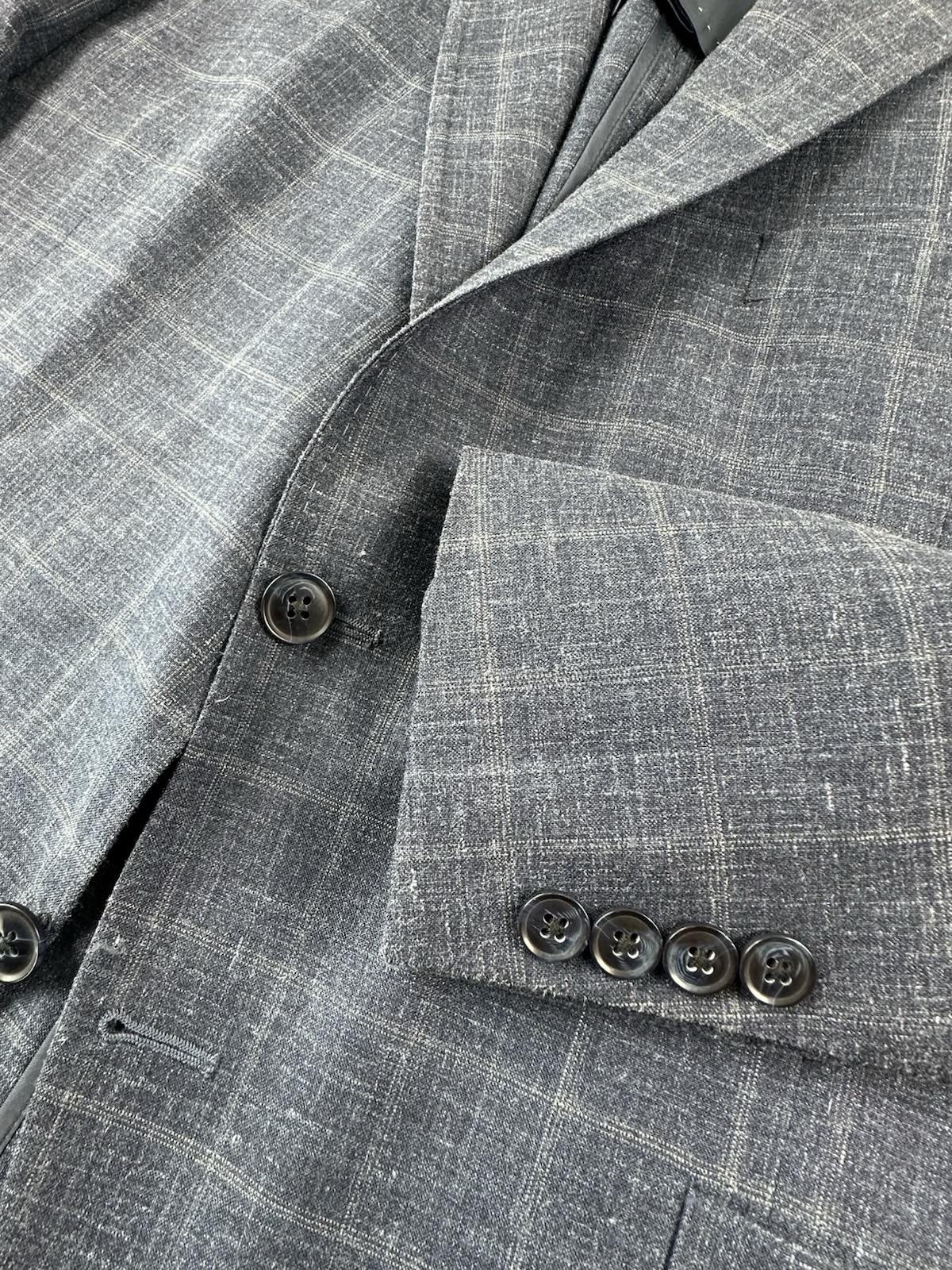 Peter Millar Blue Checked Current Wool Linen Silk… - image 7