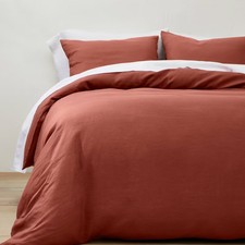 King Linen Duvet  Sham Set Dark Clay - Casaluna