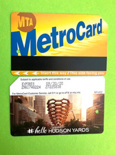 NY METRO CARD METROCARD HUDSON YARDS + 2 POSTCARD ADS