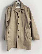 Peregrine Bonded Wool Mac Coat Made In England Moon Oatmeal  Beige XL