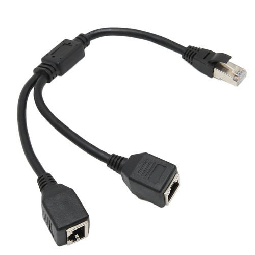 RJ45 Ethernet Adapter Cable Extension 1 To 2 Port Excellent Connection Trans NEW - Afbeelding 8 van 12