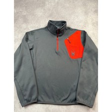 Spyder Women Black Red 1/4 Zip Fleece Pullover Jacket Top Size S P Active Sport