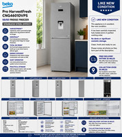 BEKO Pro HarvestFresh CNG4601DVPS 50/50 Fridge Freezer - Stainless Steel Effect