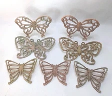 SYROCO Butterflies Wicker Caning HOMCO 1978 Wall Hanging Art Lot of 7 1970's 