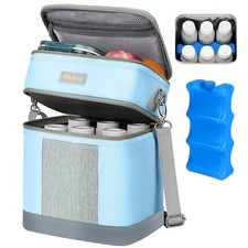 Breastmilk Cooler Bag with Ice Pack - Holds 6 Bottles, Waterproof Storage