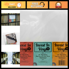 100 Clear Vinyl Record Sleeves 3 Mil - Protective LP Outer Covers 12.75"x12.5